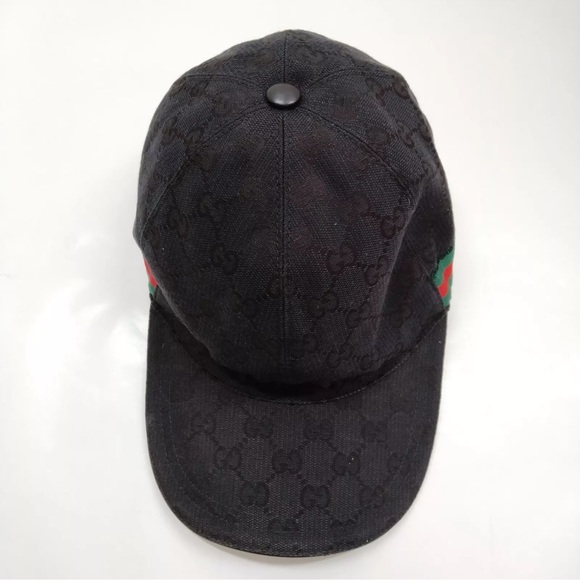 Authentic Gucci GG Cap Black Canvas Preowned - Picture 5 of 9